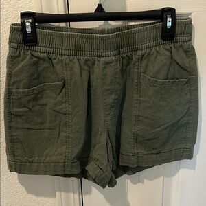 Old Navy Olive Green High-Waist Elastic Shorts